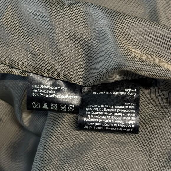 Provider Sunburst Leather Military Jacket Womens SZ XL Gray Studded Moto Chic - Picture 11 of 13